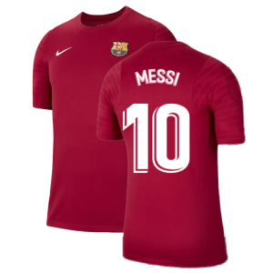 2021-2022 Barcelona Training Shirt (Noble Red) (MESSI 10)