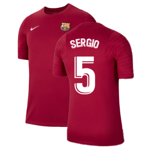 2021-2022 Barcelona Training Shirt (Noble Red) (SERGIO 5)