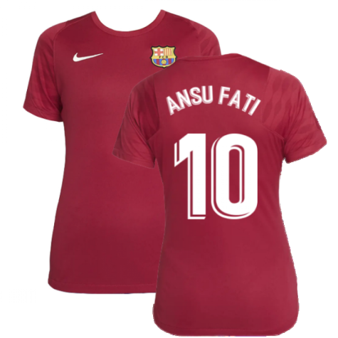 2021-2022 Barcelona Training Shirt (Noble Red) - Womens (ANSU FATI 10)