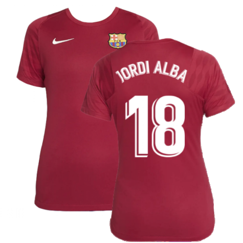 2021-2022 Barcelona Training Shirt (Noble Red) - Womens (JORDI ALBA 18)