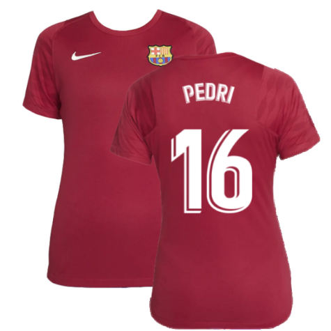 2021-2022 Barcelona Training Shirt (Noble Red) - Womens (PEDRI 16)