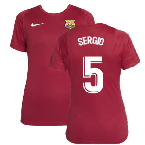 2021-2022 Barcelona Training Shirt (Noble Red) - Womens (SERGIO 5)