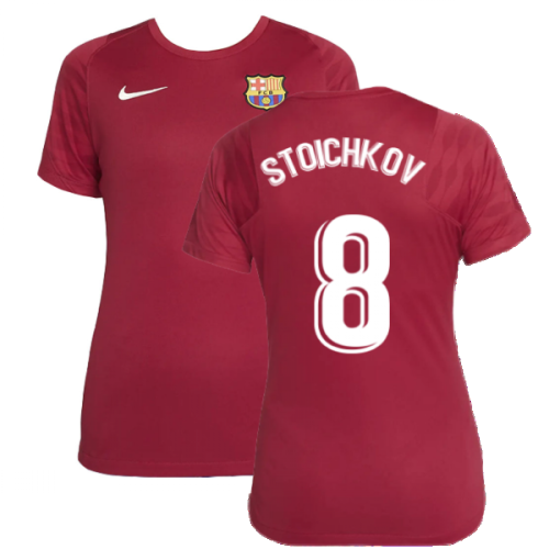 2021-2022 Barcelona Training Shirt (Noble Red) - Womens (STOICHKOV 8)