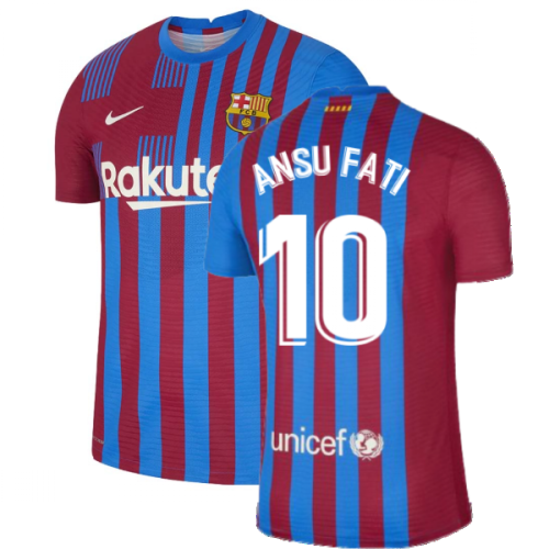 2021-2022 Barcelona Vapor Match Home Shirt (ANSU FATI 10)