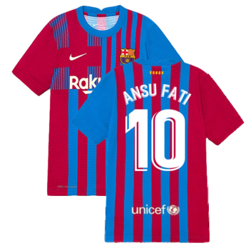 2021-2022 Barcelona Vapor Match Home Shirt (Kids) (ANSU FATI 10)