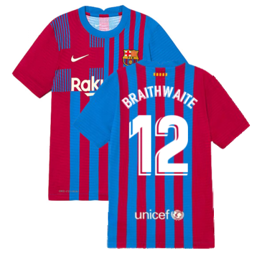 2021-2022 Barcelona Vapor Match Home Shirt (Kids) (BRAITHWAITE 12)