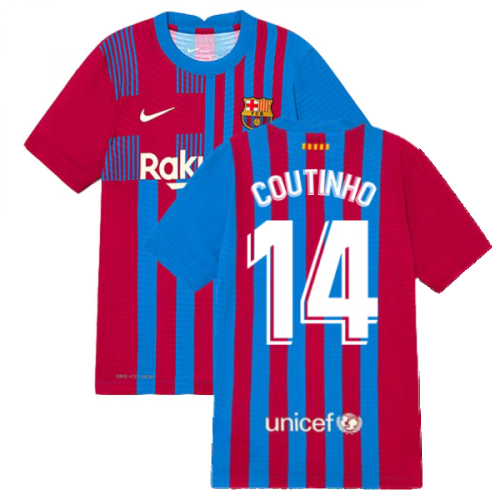 2021-2022 Barcelona Vapor Match Home Shirt (Kids) (COUTINHO 14)