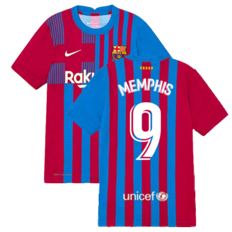 2021-2022 Barcelona Vapor Match Home Shirt (Kids) (MEMPHIS 9)