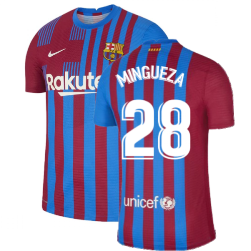 2021-2022 Barcelona Vapor Match Home Shirt (MINGUEZA 28)