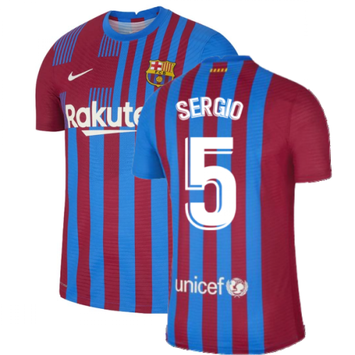 2021-2022 Barcelona Vapor Match Home Shirt (SERGIO 5)