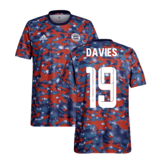 2021-2022 Bayern Munich Pre-Match Jersey (Dark Marine) - Kids (DAVIES 19)