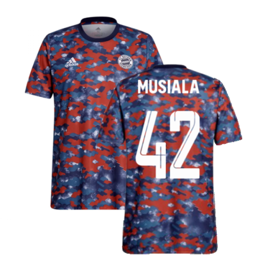 2021-2022 Bayern Munich Pre-Match Jersey (Dark Marine) - Kids (MUSIALA 42)