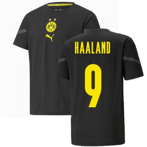 2021-2022 Borussia Dortmund Pre Match Shirt (Black) - Kids (HAALAND 9)