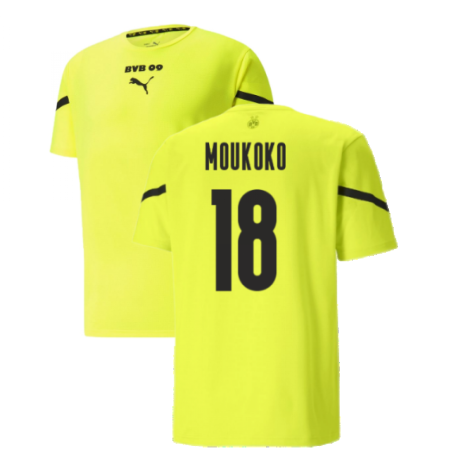 2021-2022 Borussia Dortmund Pre Match Shirt (Yellow) (MOUKOKO 18)