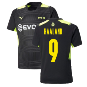 2021-2022 Borussia Dortmund Training Jersey (Black) (HAALAND 9)