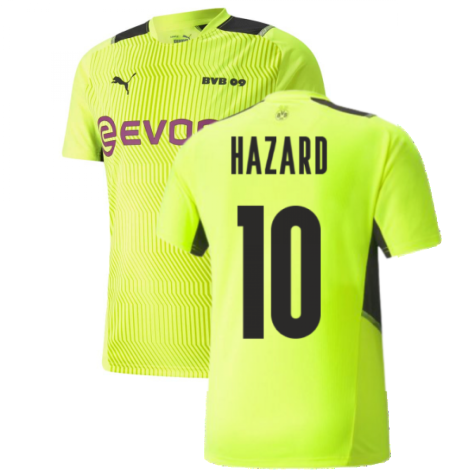 2021-2022 Borussia Dortmund Training Jersey (Yellow) (HAZARD 10)