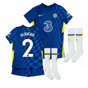 2021-2022 Chelsea Little Boys Home Mini Kit (RUDIGER 2)