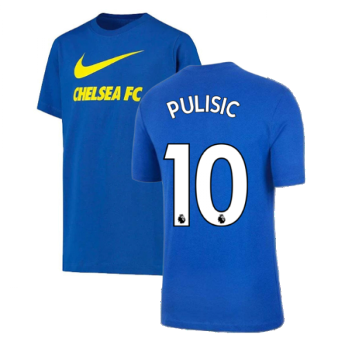 2021-2022 Chelsea Swoosh Club Tee (Blue) (PULISIC 10)