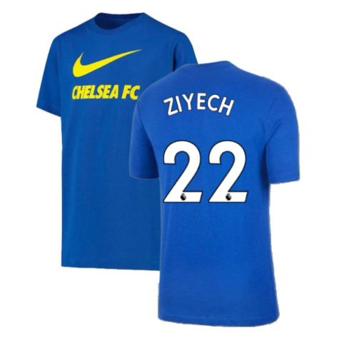 2021-2022 Chelsea Swoosh Club Tee (Blue) (ZIYECH 22)