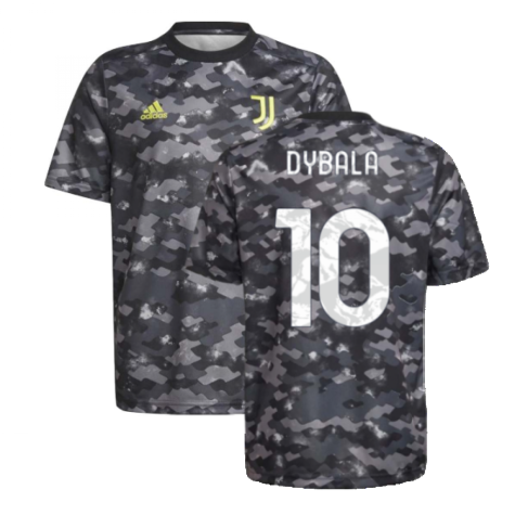 2021-2022 Juventus Pre-Match Training Shirt (Grey) (DYBALA 10)