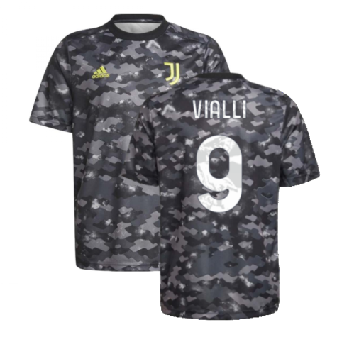 2021-2022 Juventus Pre-Match Training Shirt (Grey) (VIALLI 9)