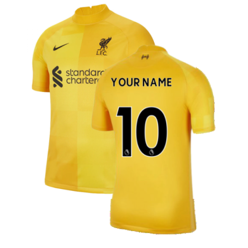 2021-2022 Liverpool Away Goalkeeper Shirt (Yellow) (Your Name)