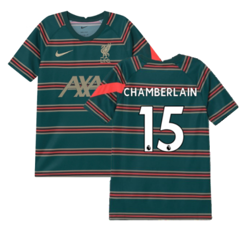 2021-2022 Liverpool Pre-Match Football Top (Atomic Teal) - Kids (CHAMBERLAIN 15)