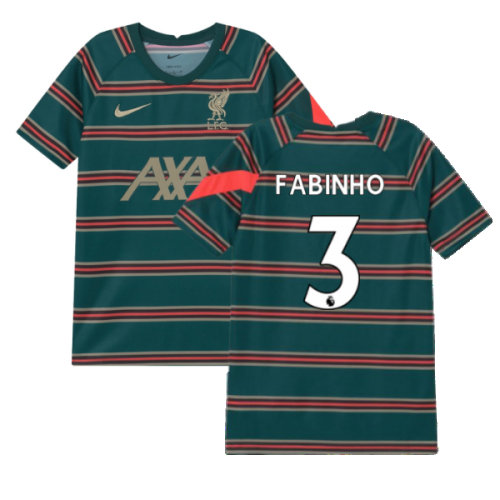 2021-2022 Liverpool Pre-Match Football Top (Atomic Teal) - Kids (FABINHO 3)