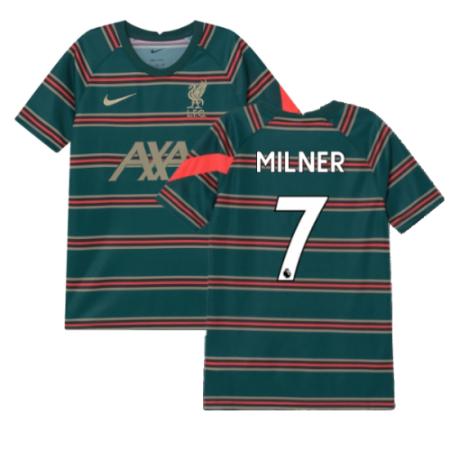 2021-2022 Liverpool Pre-Match Football Top (Atomic Teal) - Kids (MILNER 7)