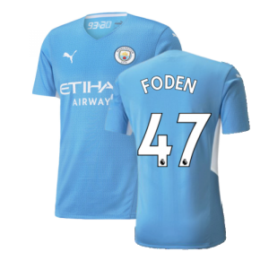 2021-2022 Man City Authentic Home Shirt (FODEN 47)