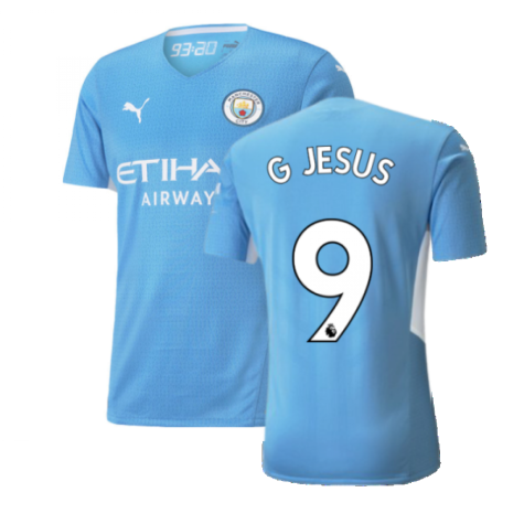 2021-2022 Man City Authentic Home Shirt (G JESUS 9)