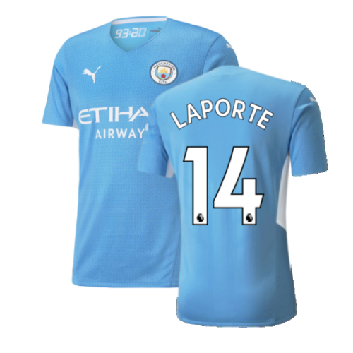 2021-2022 Man City Authentic Home Shirt (LAPORTE 14)