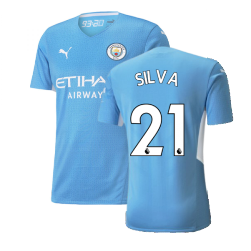 2021-2022 Man City Authentic Home Shirt (SILVA 21)