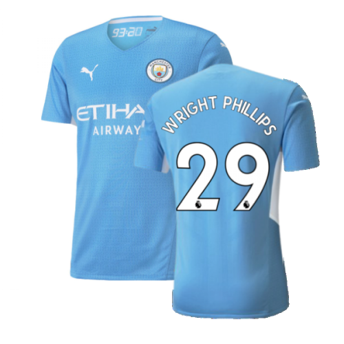 2021-2022 Man City Authentic Home Shirt (WRIGHT PHILLIPS 29)