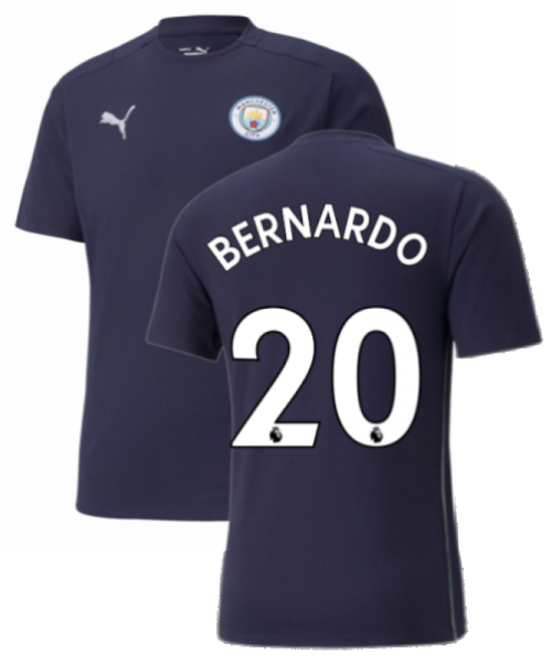 2021-2022 Man City Casuals Tee (Peacot) (BERNARDO 20)