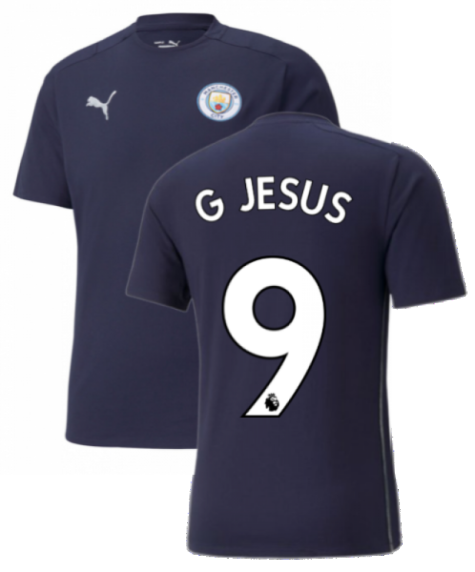 2021-2022 Man City Casuals Tee (Peacot) (G JESUS 9)