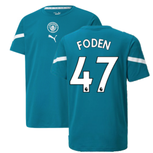 2021-2022 Man City Pre Match Jersey (Ocean Depths) - Kids (FODEN 47)