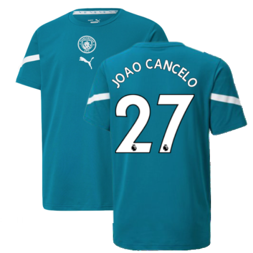 2021-2022 Man City Pre Match Jersey (Ocean Depths) - Kids (JOAO CANCELO 27)