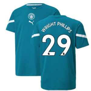 2021-2022 Man City Pre Match Jersey (Ocean Depths) - Kids (WRIGHT PHILLIPS 29)