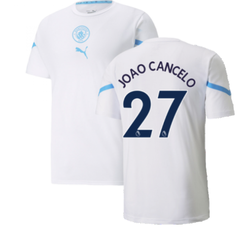 2021-2022 Man City Pre Match Jersey (White) (JOAO CANCELO 27)