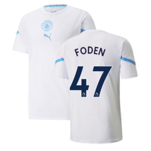 2021-2022 Man City Pre Match Jersey (White) - Kids (FODEN 47)