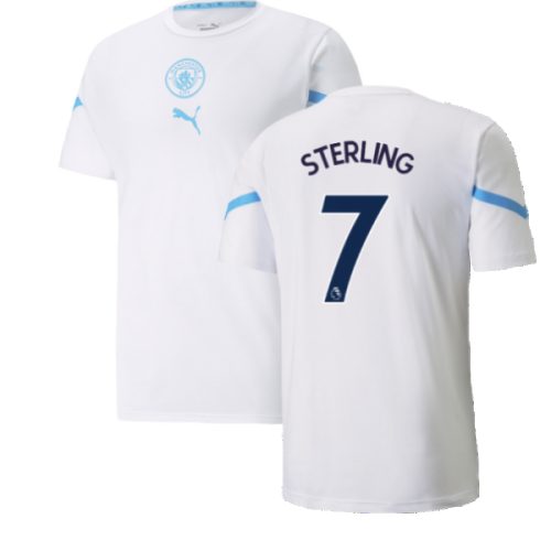 2021-2022 Man City Pre Match Jersey (White) (STERLING 7)