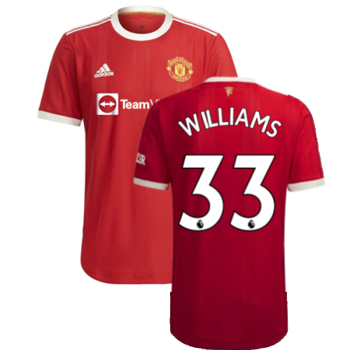 2021-2022 Man Utd Authentic Home Shirt (WILLIAMS 33)