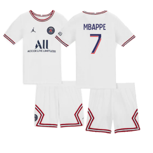 2021-2022 PSG Little Boys Fourth Kit (MBAPPE 7)