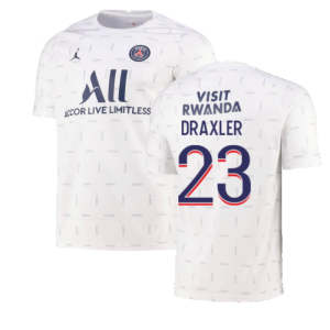 2021-2022 PSG Pre-Match Training Jersey (White) (DRAXLER 23)