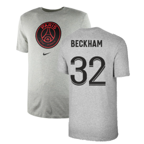 2021-2022 PSG Tee Evergreen Crest (Grey) (BECKHAM 32)