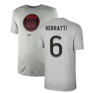 2021-2022 PSG Tee Evergreen Crest (Grey) (VERRATTI 6)