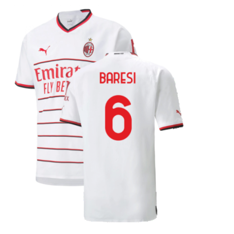 2022-2023 AC Milan Authentic Away Shirt (BARESI 6)