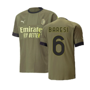 2022-2023 AC Milan Authentic Third Shirt (BARESI 6)