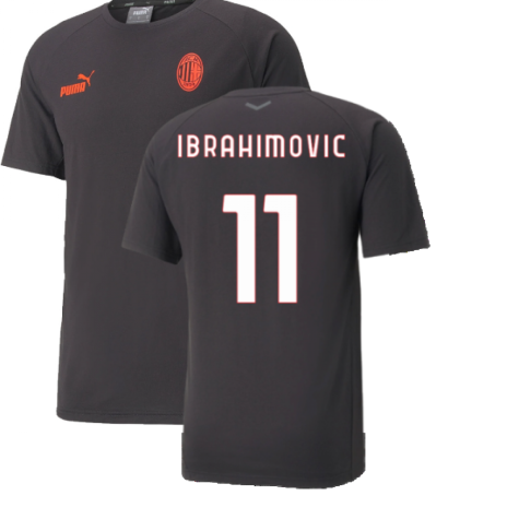 2022-2023 AC Milan Casuals Tee (Black) (IBRAHIMOVIC 11)